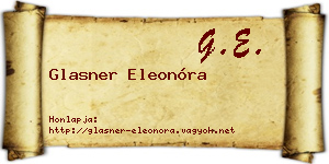 Glasner Eleonóra névjegykártya